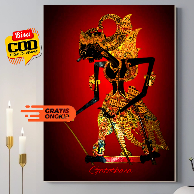 Jual Poster Wayang Kulit Gatotkaca Untuk Hiasan Dinding Dan Pajangan