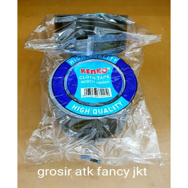 Jual Cloth Tape Blue Core Lakban Plakban Kain Hitam Linen Kenko 48mm