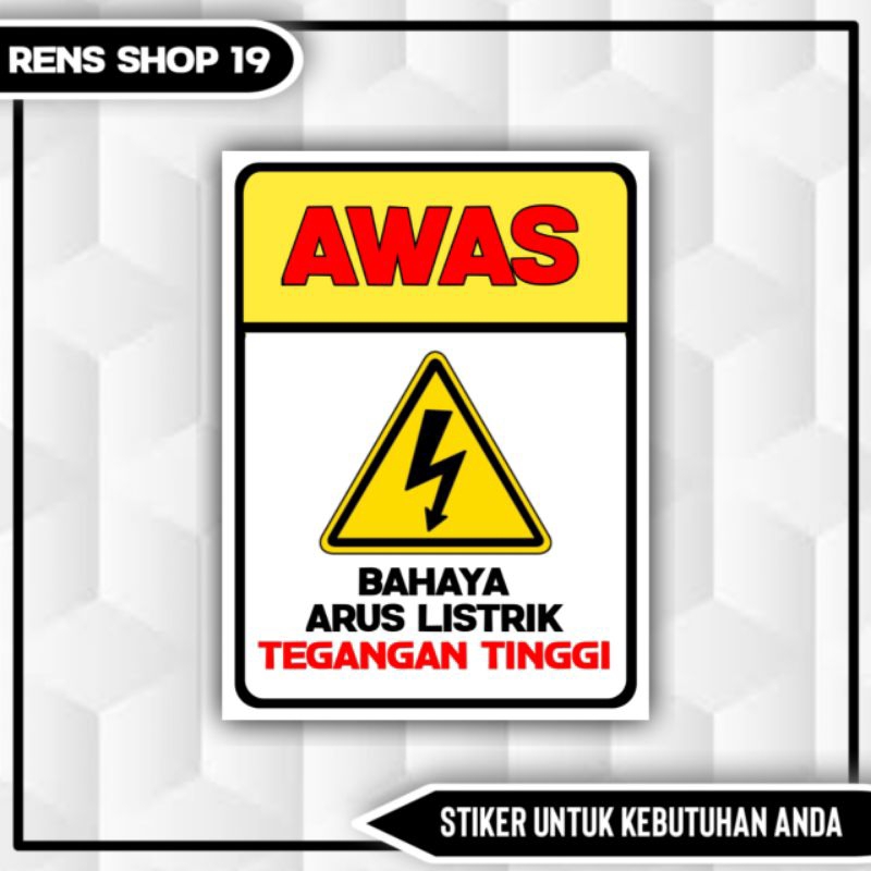 Jual Stiker Rambu Awas Tegangan Tinggi Sticker Larangan X Cm Shopee Indonesia