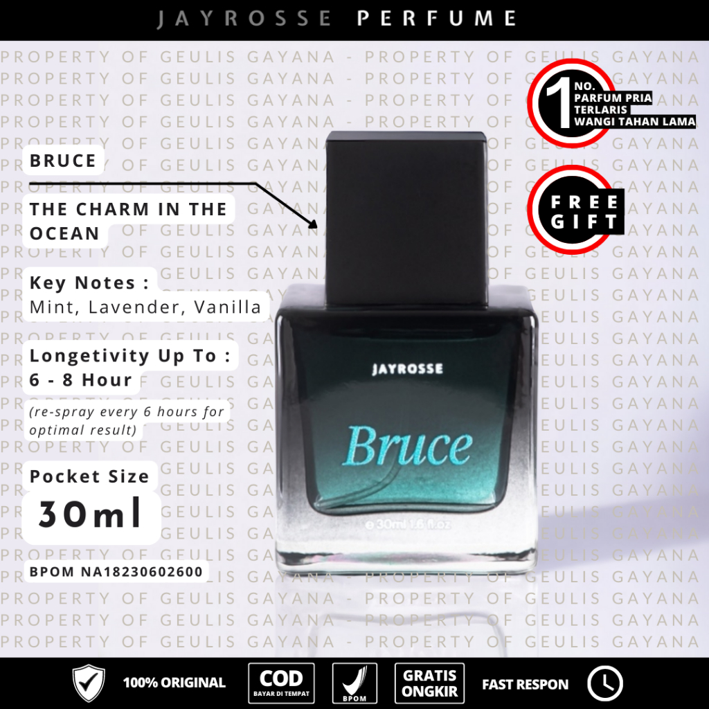 Jual Parfume Jayrosse GREY ROUGE NOAH LUKE BRUCE GALE 30ml