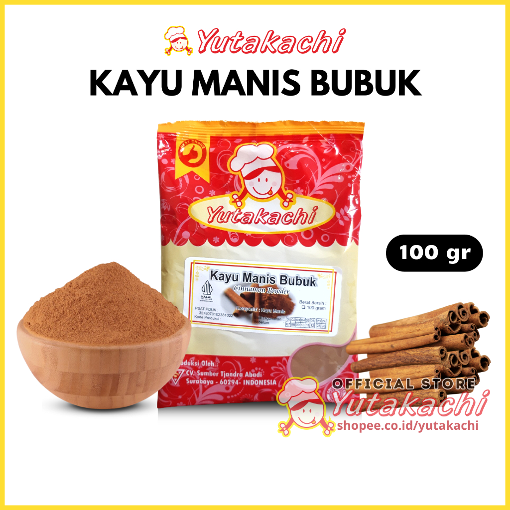 Jual Kayu Manis Bubuk 100gr Murni Yutakachi Cinnamon Powder Bumbu