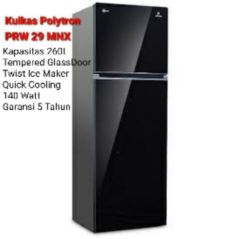 Jual Kulkas Polytron 2 Pintu Kaca Belleza Jumbo PRW 29MNX 260L Shopee