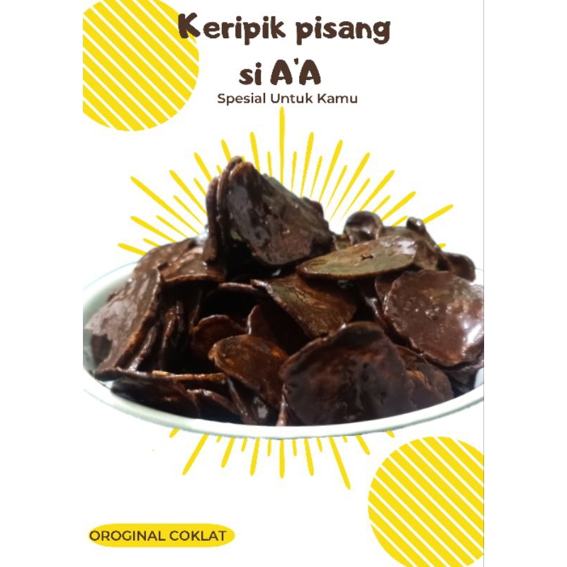 Jual Keripik Pisang Kepok Rasa Coklat Home Made Si Aa Tanpa Bahan