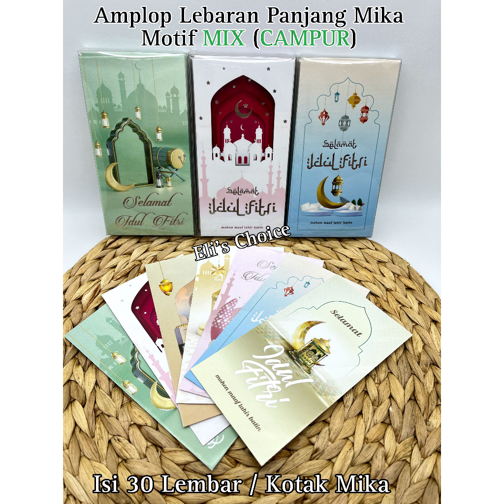 Jual PJG MIX ISI 30 AMPLOP ANGPAO LEBARAN PANJANG MIKA HARI RAYA