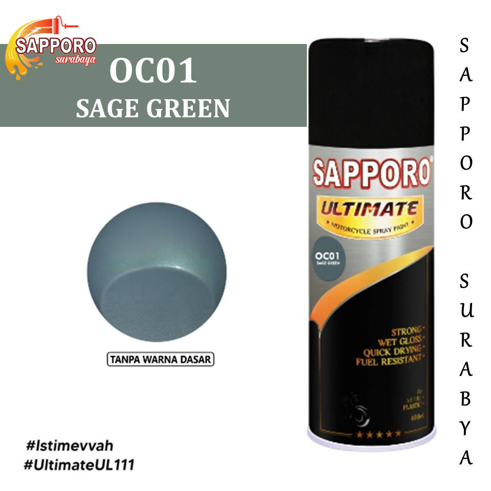 Jual Cat Semprot Sapporo Ultimate Oc Sage Green Ml Aerosol Terbaik