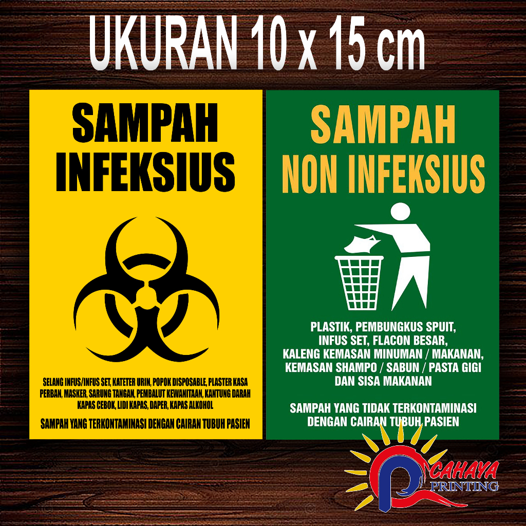 Jual Stiker Label Tong Sampah Medis Infeksius Non Infeksius Shopee