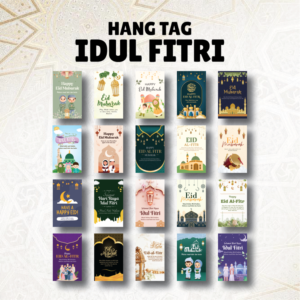 Jual 25 Pcs Kartu Hangtag Idul Fitri Kartu Idul Fitri Kartu