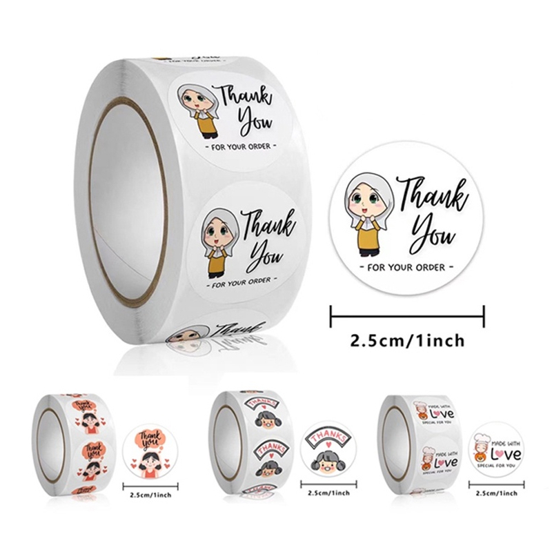 Jual 1 ROLL Isi 500 PCS Stiker Label Thank You Sticker Label