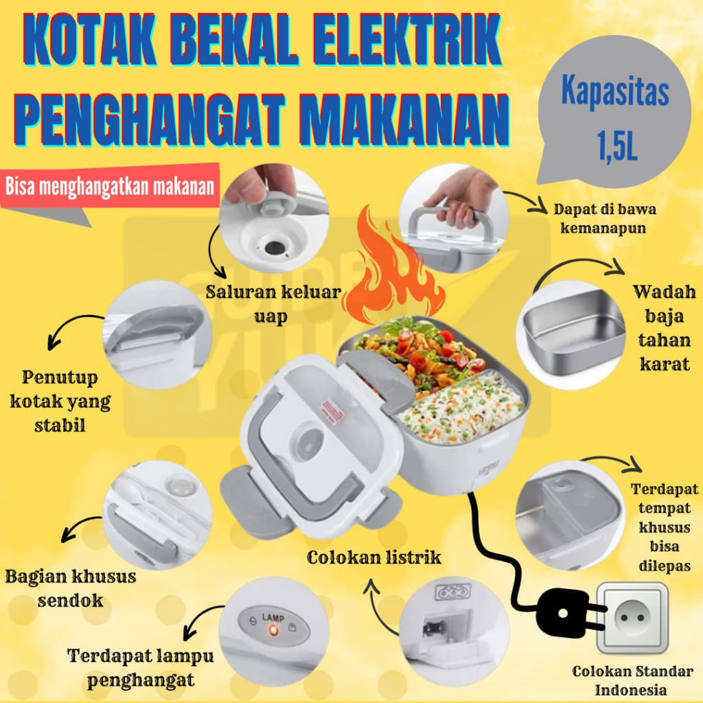 Jual Kotak Bekal Makan Elektrik Electric Lunch Box Penghangat Makanan