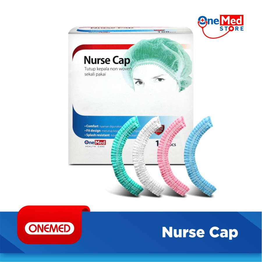 Jual Nurse Cap Topi Perawat Penutup Kepala Non Woven Onemed Box Pcs