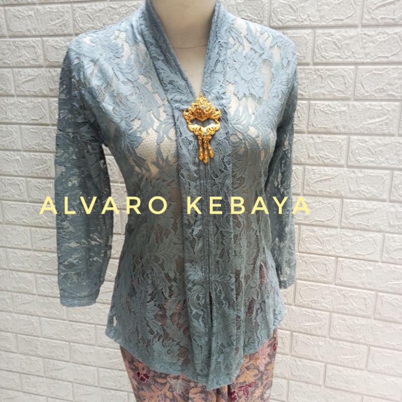 Jual Atasan Kebaya Kartini Brokat Halus Strait Melar Lengan Panjang