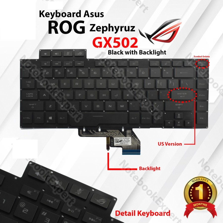 Jual Keyboard Asus Rog Zephyrus Gx Gx Gw Gx Gv Black With