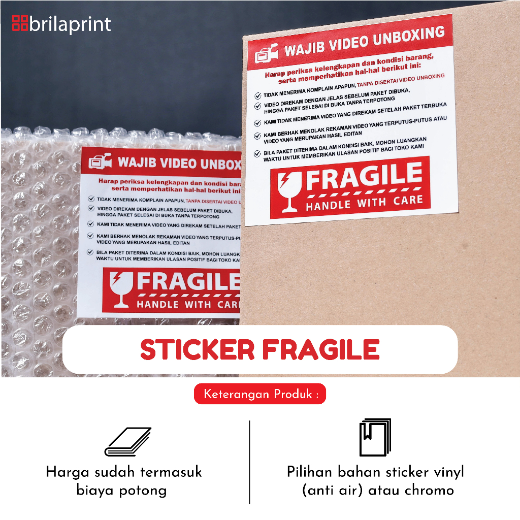 Jual Stiker Fragile Pecah Belah Unboxing Shopee Indonesia