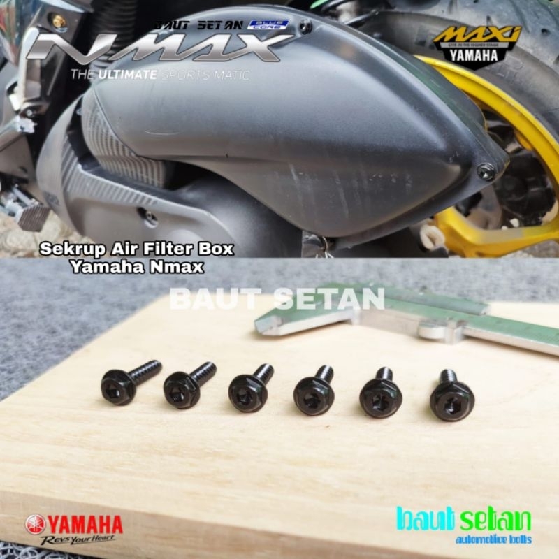 Jual Baut Set Skrup Box Filter Udara Yamaha Nmax Aerox Lexi Xmax Balck