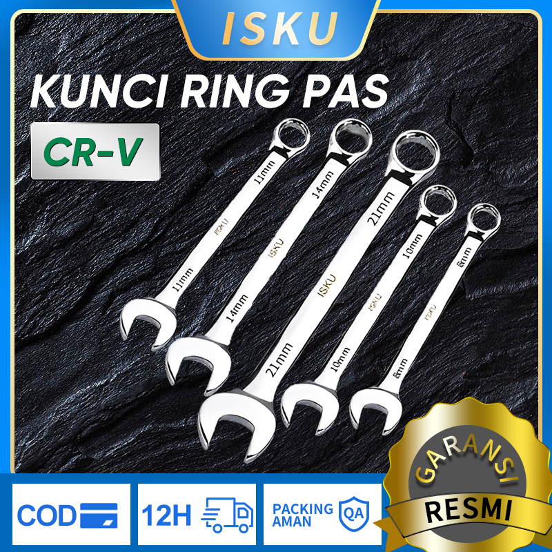 Jual ISKU Kunci Ring Pas Set Wrench Spanner Ringpas Set 8 24mm Bahan