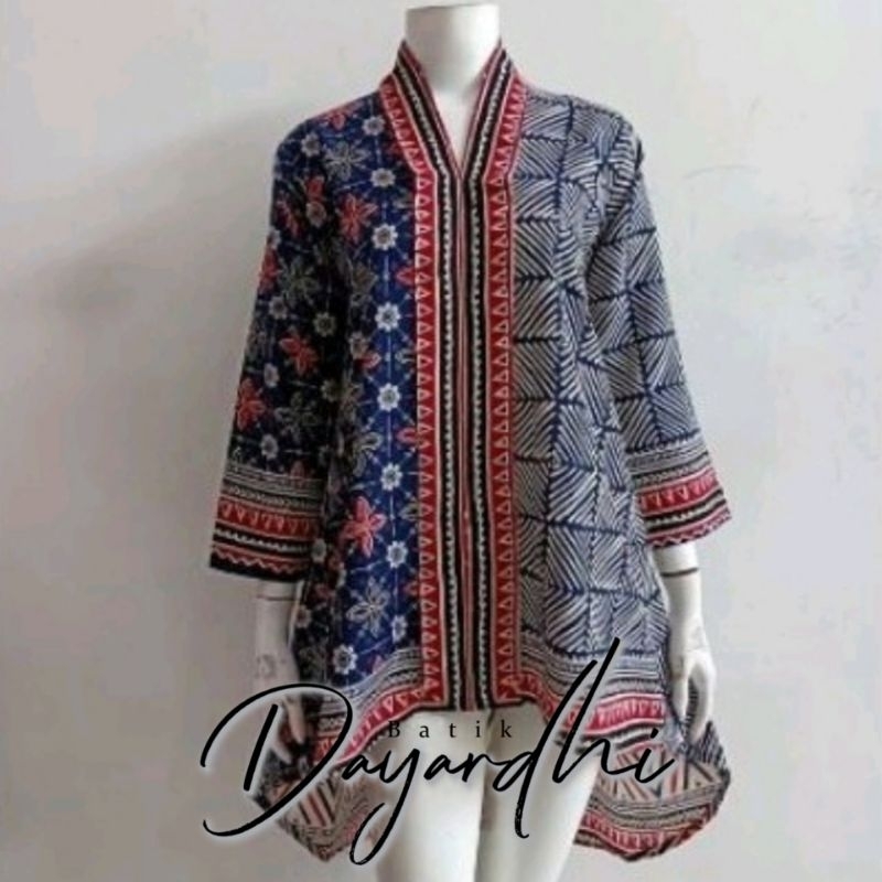 Jual Tunik Batik Iwan Tirta Navy Shopee Indonesia