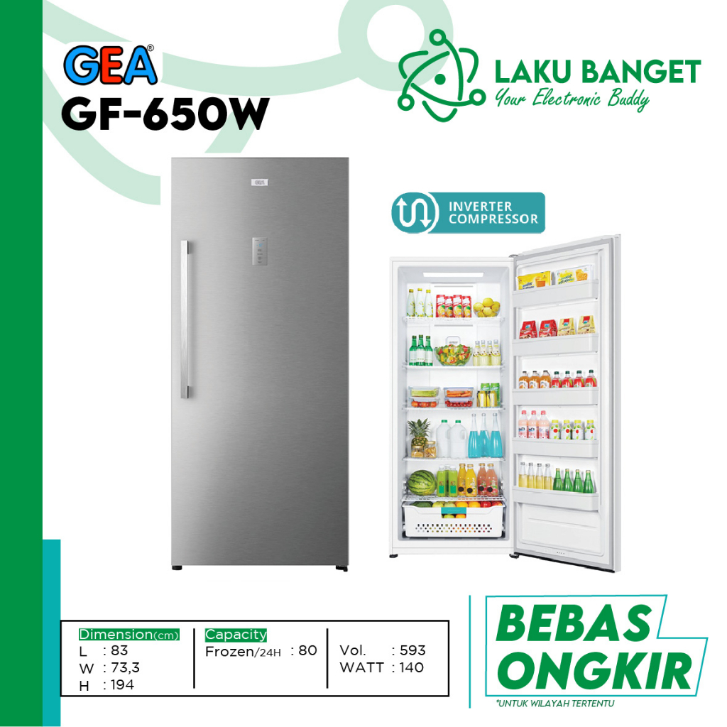 Jual Upright Freezer GEA GF 650 Freezer Multifungsi Hemat Listrik GF