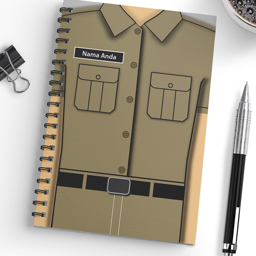 Jual Notebook Custom Nama Seragam PNS Pemda Khaki CV Buku Tulis