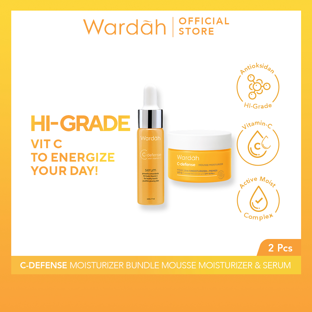 Jual Wardah Paket C Defense Moisturizer 17 Ml Serum 30 G Shopee