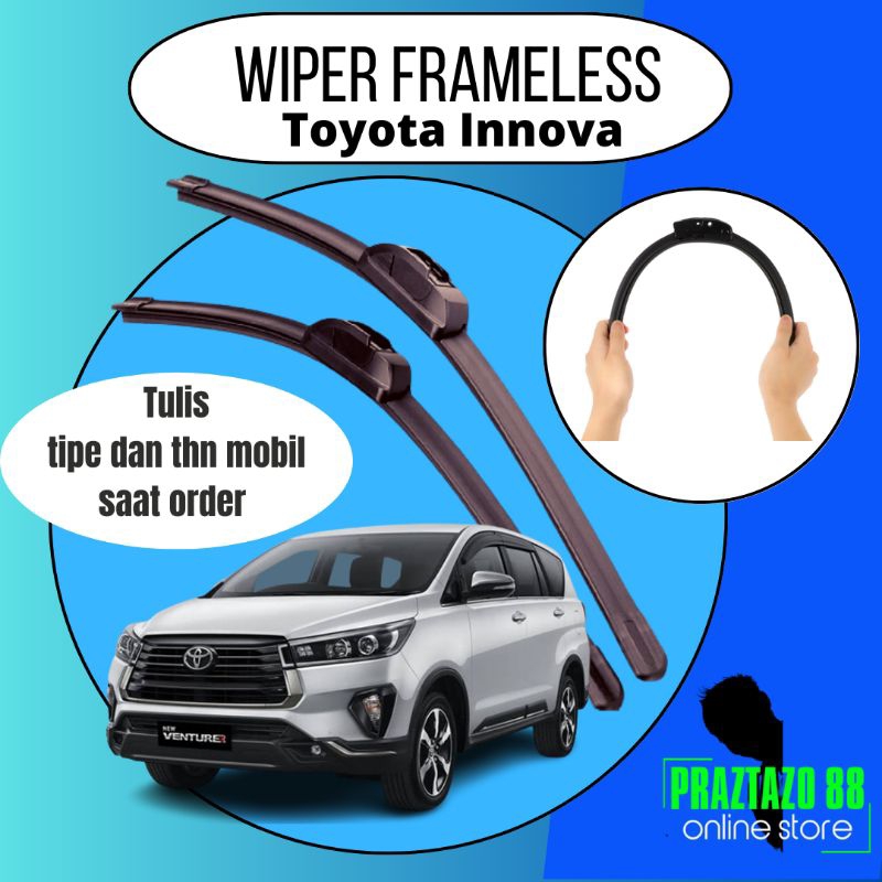 Jual Wiper Kaca Mobil Frameless Toyota Kijang Innova 1 Set 2 Pcs