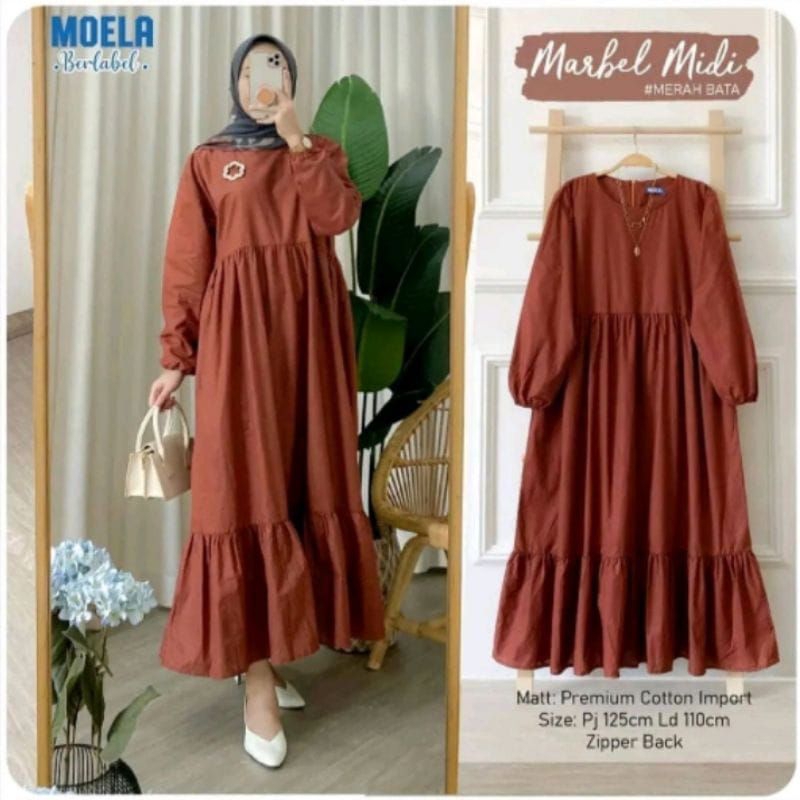 Jual BAJU MIDI TERBARU MIDI LILY KOREAN LOOK CRINCLE AIRFLOW DRESS