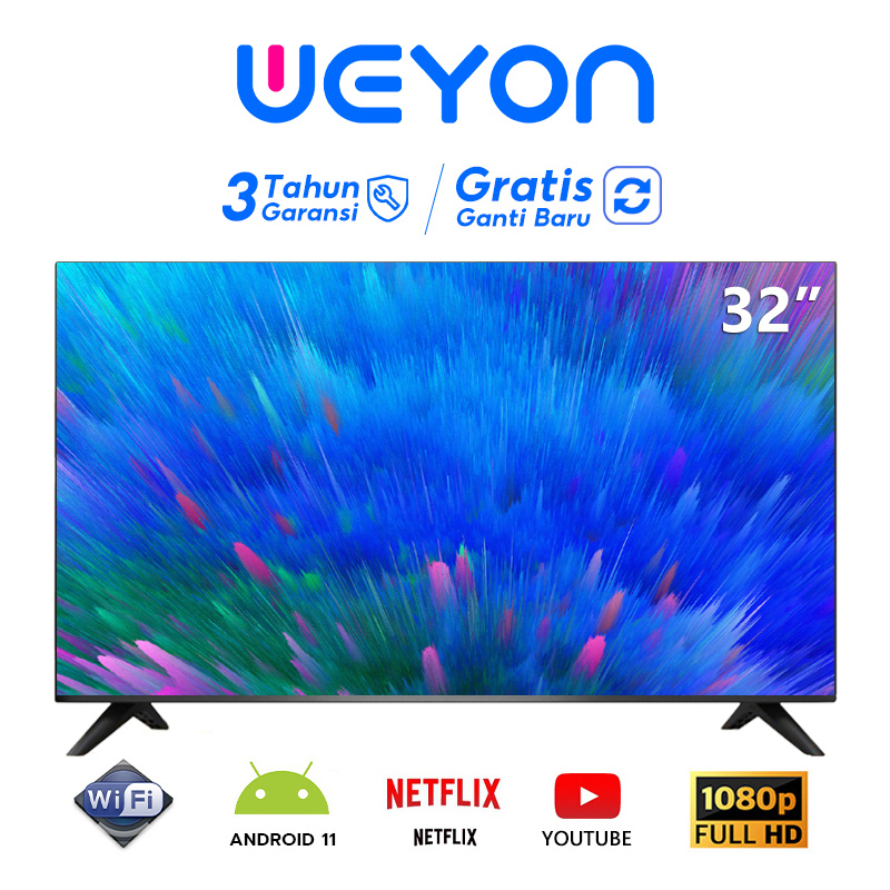 Jual WEYON Smart TV LED 32 Inch Full HD Ready Android Televisi Murah WY