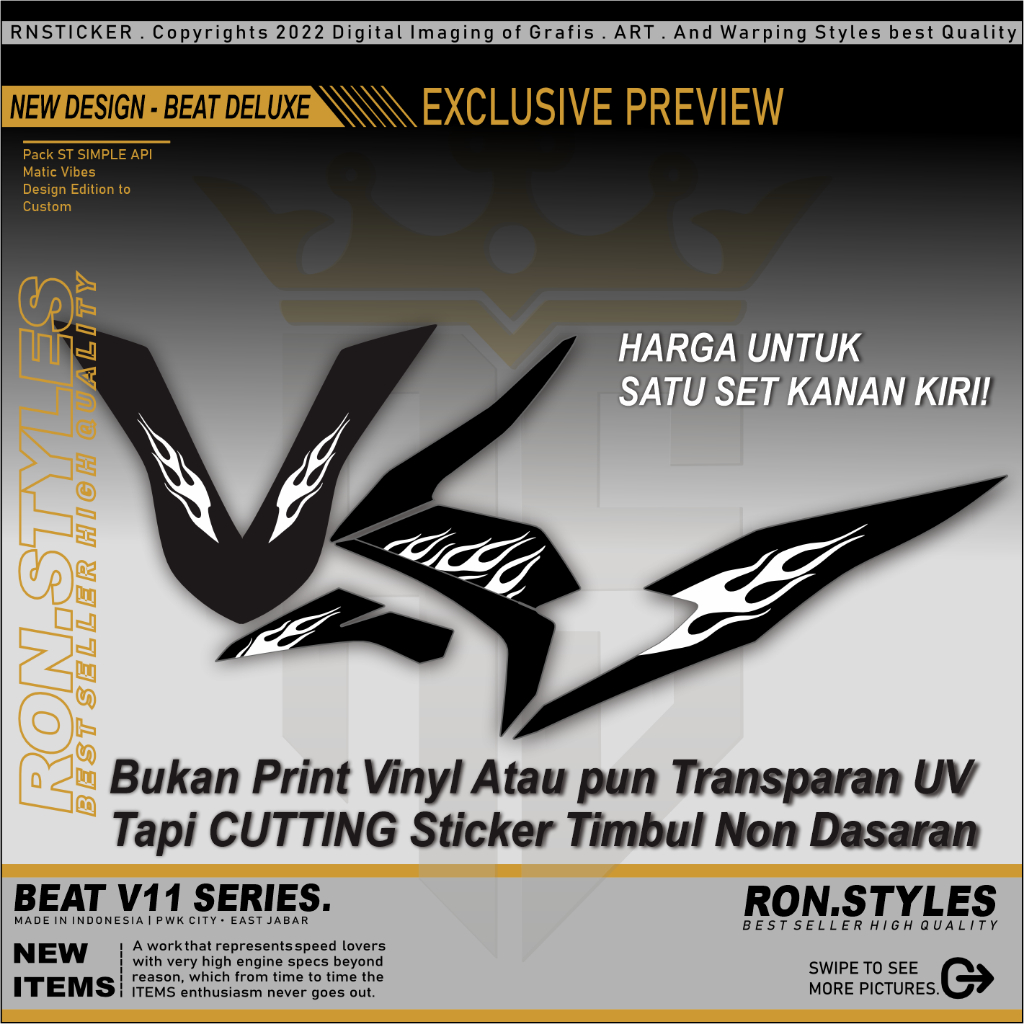 Jual V11 CUTTING STICKER STRIPING BEAT NEW DELUXE 2020 2023 SIMPLE