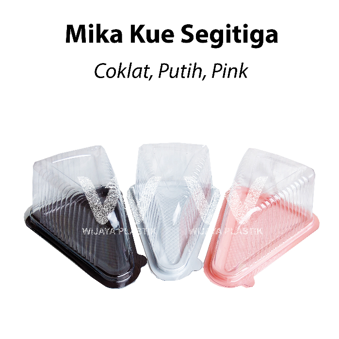 Jual Plastik Mika Segitiga Coklat Putih Pink Brownies Kue Tart Puding