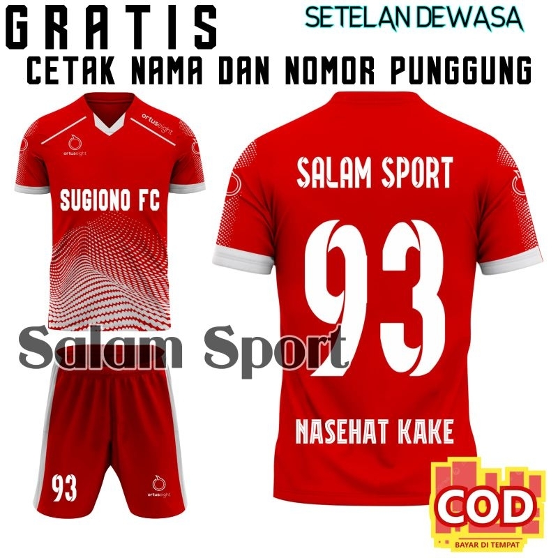 Jual Free Sablon Nama Dan Nomor Setelan Baju Bola Jersey Futsal