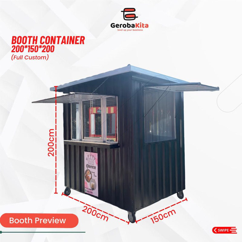 Jual Booth Container Custom Kaca Geser Shopee Indonesia