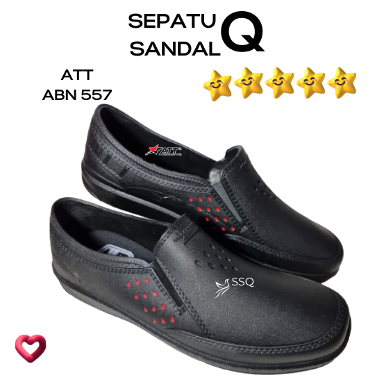 Jual Sepatu Slip On Pria ATT ABN 557 Pantofel Karet Anti Air Formal 39