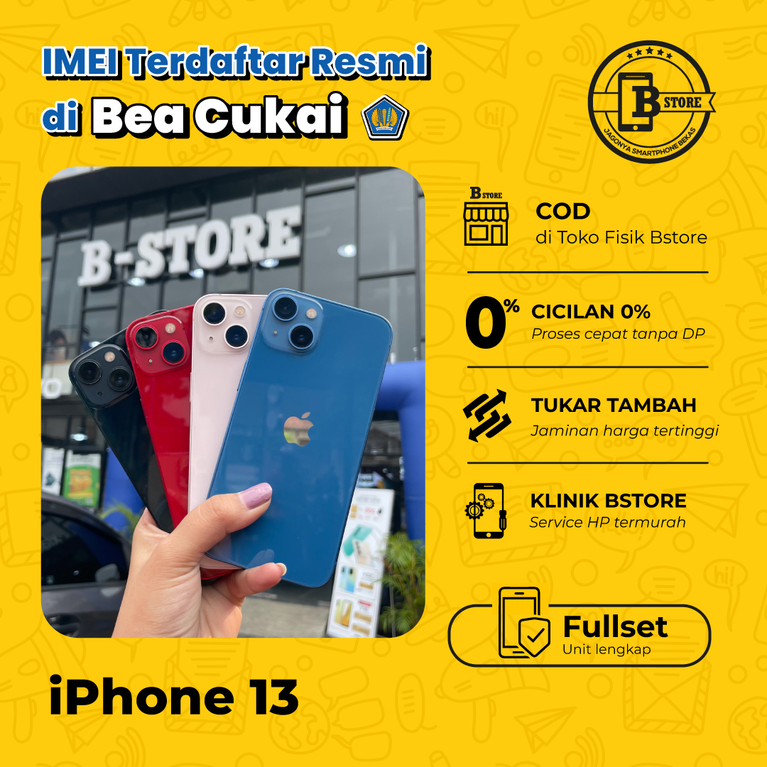 Jual IPHONE 13 128GB IMEI TERDAFTAR BEACUKAI FULLSET 128 GB COD