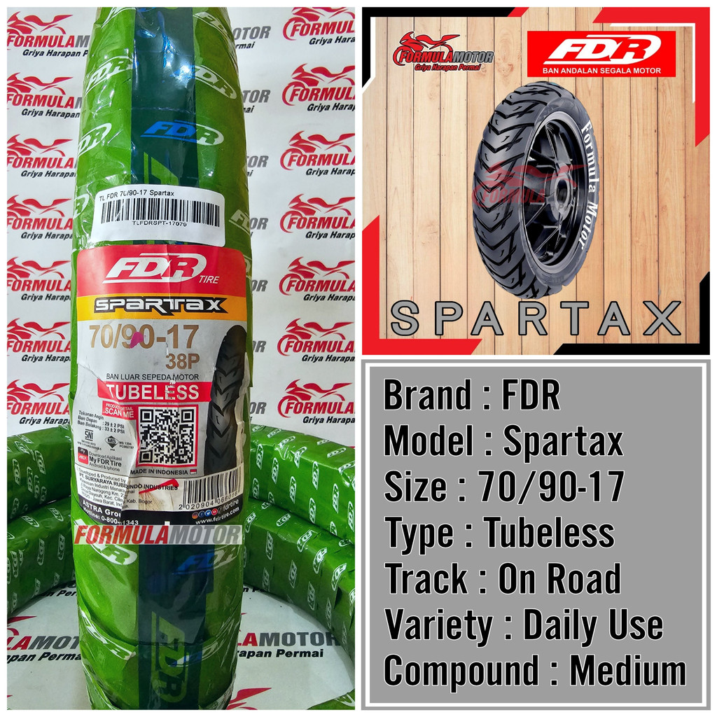 Jual Ban Fdr Spartax Tubeless Ban Depan Supra Karisma Revo