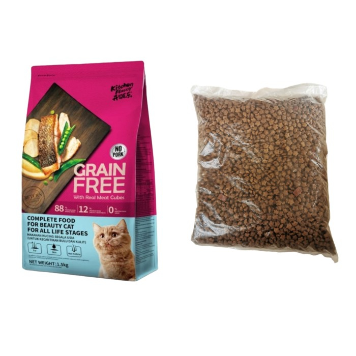 Jual Kitchen Flavor Kf Cat Food Adult Baby Kitten Beauty Repack Makanan