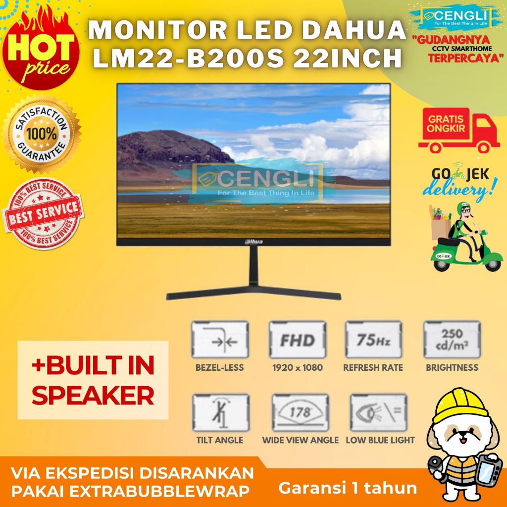 Jual Monitor Led Dahua Dhi Lm B S Full Hd Hdmi Vga Monitor