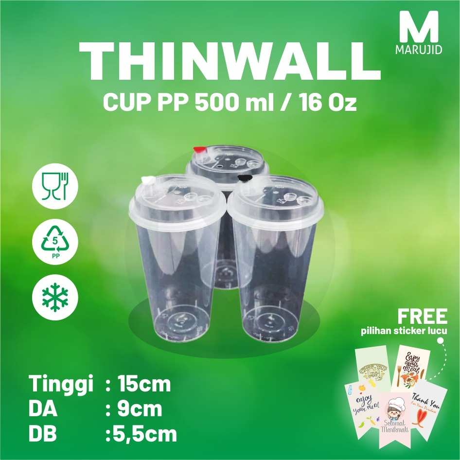 Jual Thinwall Cup Pp Gelas Plastik Boba Ml Oz Shopee Indonesia