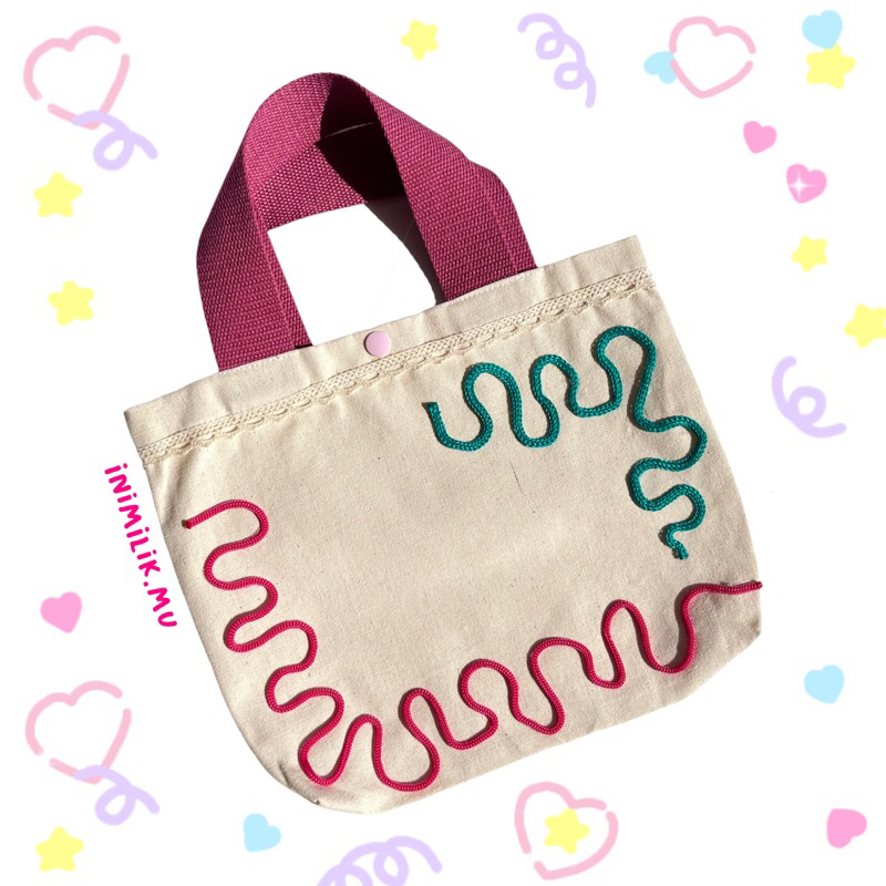 Jual Daisy Totebag Kanvas Korea Tas Kecil Bekal Pink Shopee Indonesia