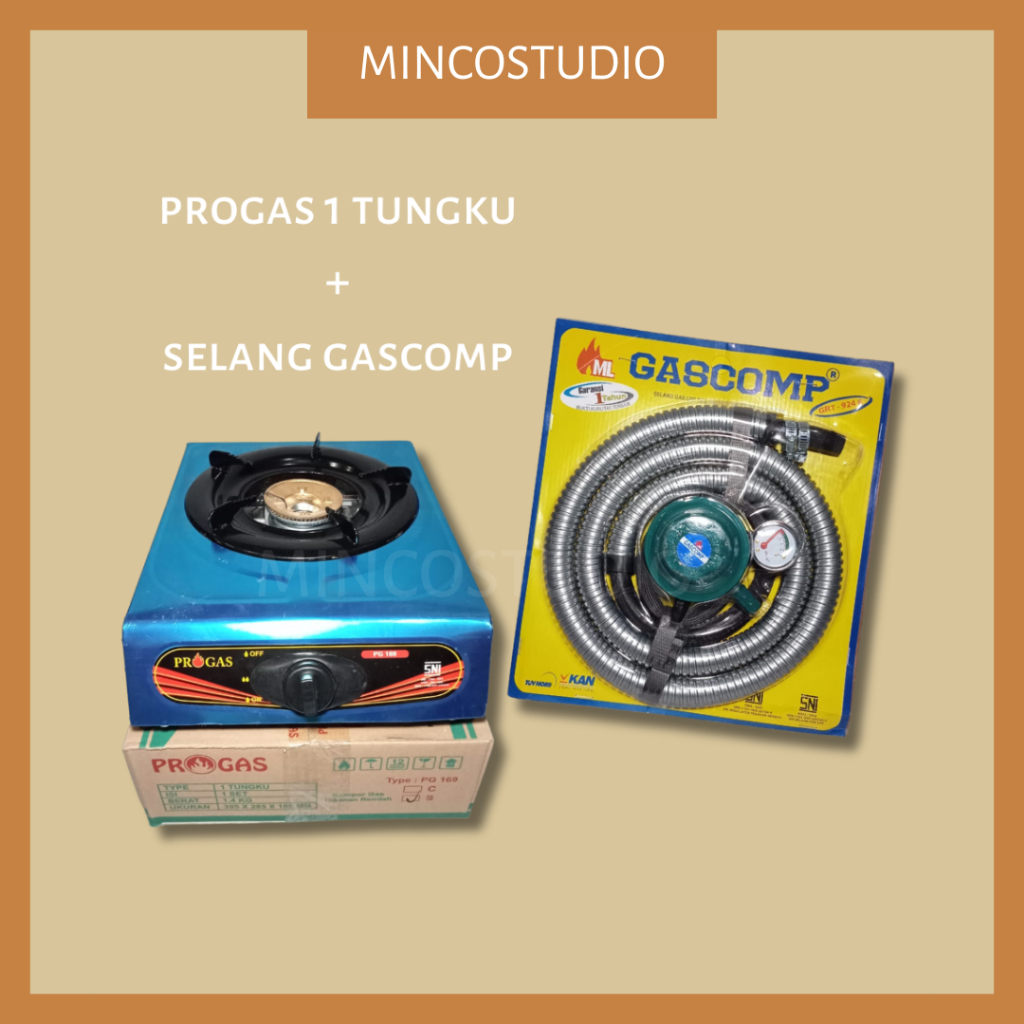 Jual KOMPOR SET KOMPOR PROGAS SELANG GASCOMP KOMPOR PROGAS 1 TUNGKU