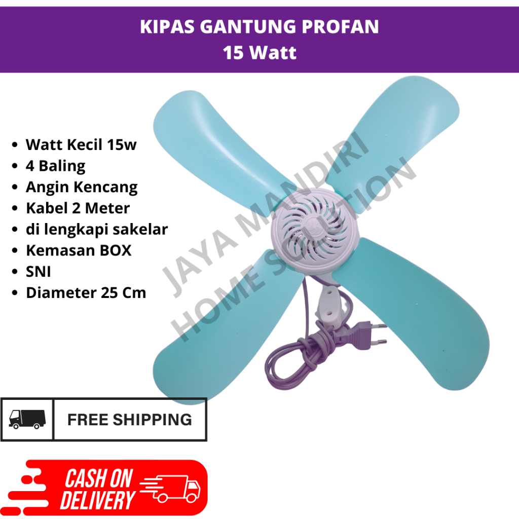 Jual KIPAS ANGIN GANTUNG PROFAN 15 WATT 15 W 20 WATT 20 W 30WATT 30 W