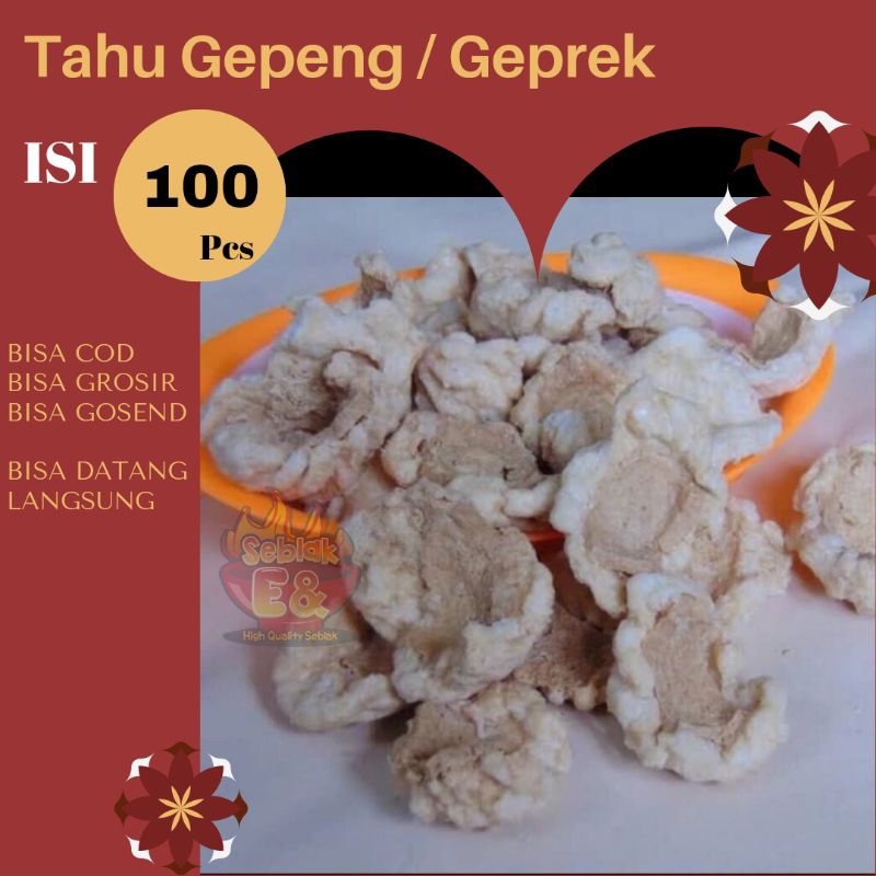 Jual Tahu Gepeng Geprek Isi 100 Pcs Toping Seblak Baso Aci Baso Cuanki