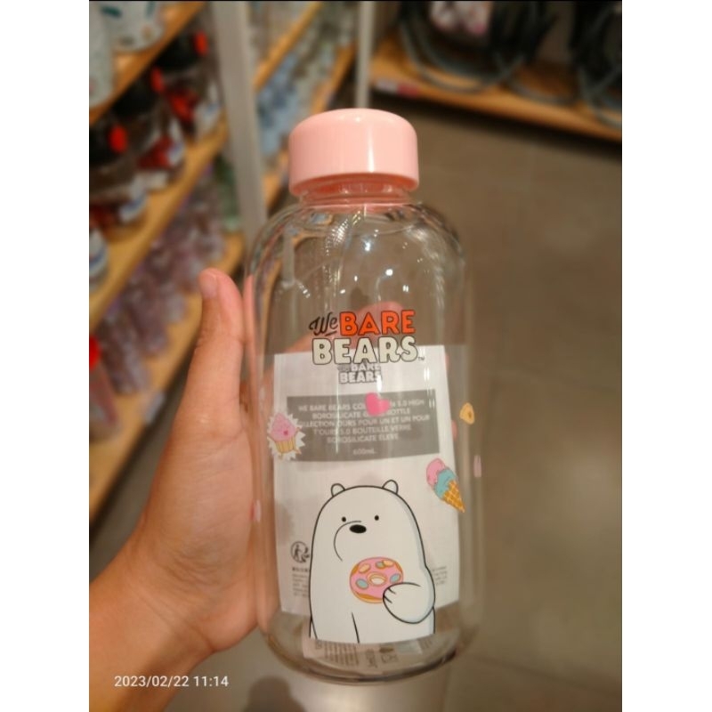 Jual Miniso We Bare Bares Glass Water Bottle Ml Botol Minum Lucu