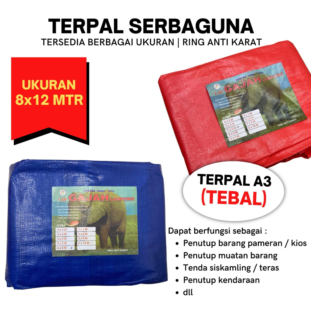 Jual Terpal Plastik Serba Guna Ukuran X Meter Cap Gajah Lampung