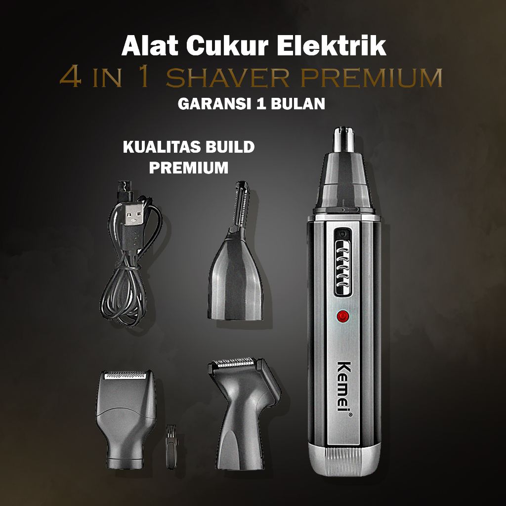 Jual Kemei Alat Cukur Elektrik Jenggot Kumis Bulu Hidung 4 In 1 Kemei