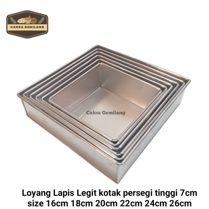 Jual Loyang Lapis Legit Tinggi 7cm Loyang Kotak Persegi Bahan