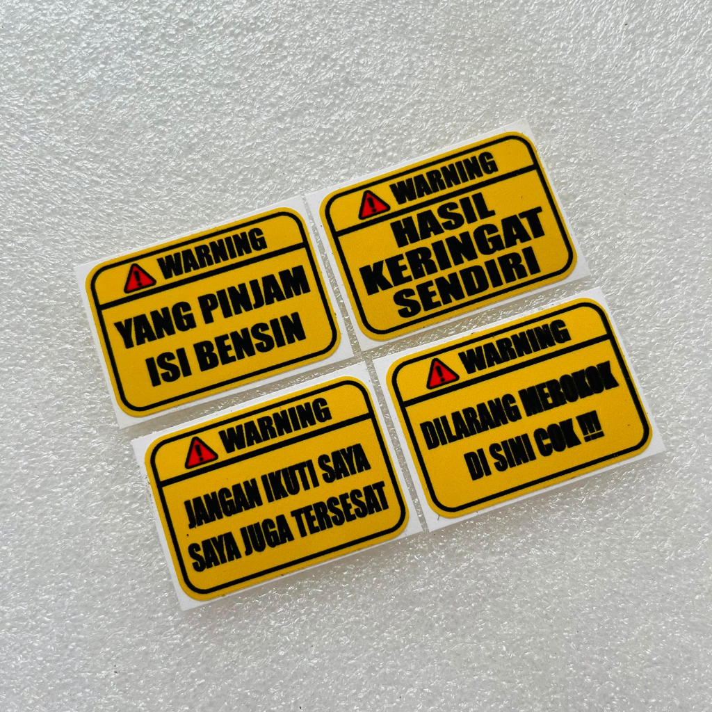 Jual Sticker Warning Orajet Laminasi Glossy Shopee Indonesia