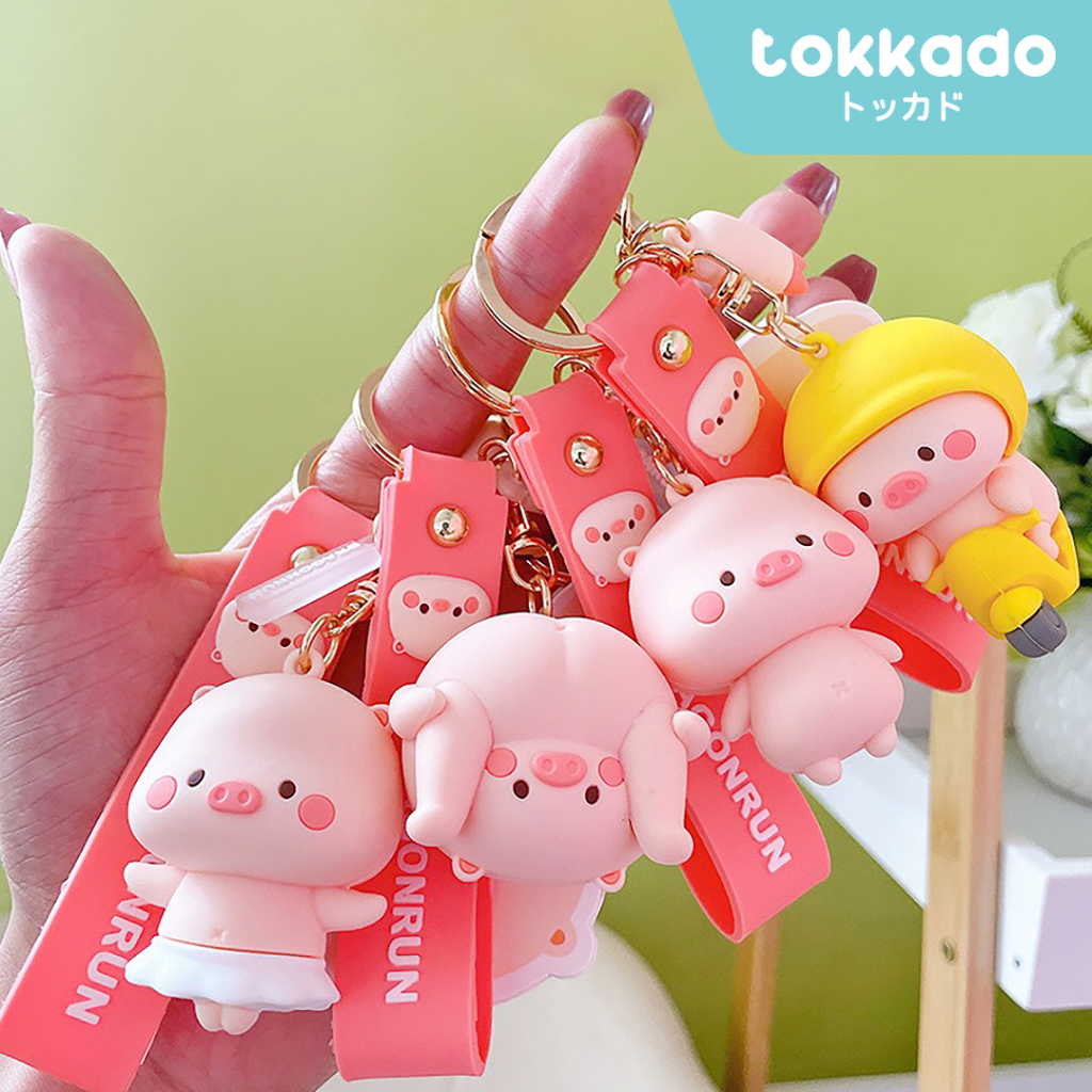 Jual Tokkado Piggy Keychain Gantungan Kunci Karakter Kartun Lucu