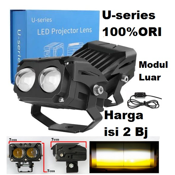 Jual Lampu LED Tembak LASER SQL 2 MATA Mini Projector Mobil Motor Gun