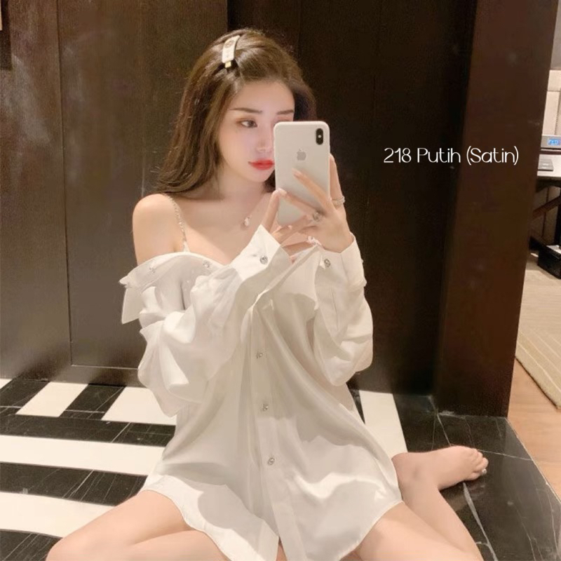 Jual 218 Sexy Lingerie Kemeja Transparan Baju Tidur Sexy Wanita