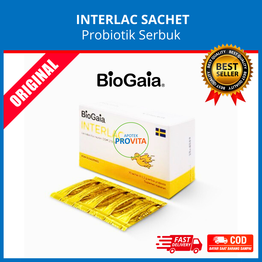 Jual Interlac Probiotics Sachet Box Probiotik Biogaia Serbuk Bubuk