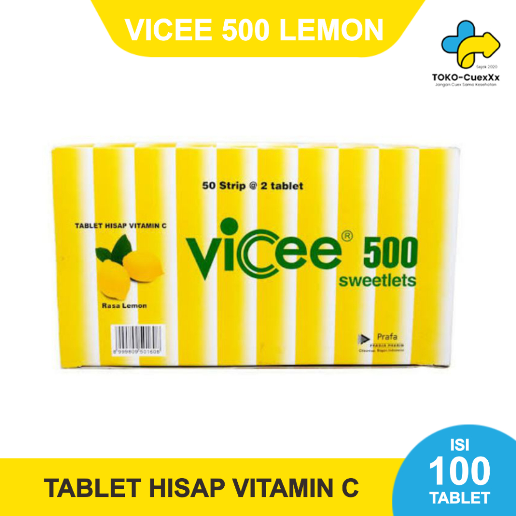 Jual Vicee Vitamin C Mg Rasa Lemon Box Isi Tablet Shopee